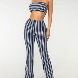 Stripe Up Ribbed Set- Blue Multi